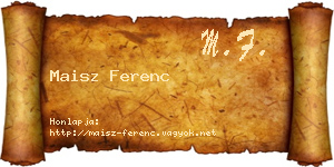 Maisz Ferenc névjegykártya